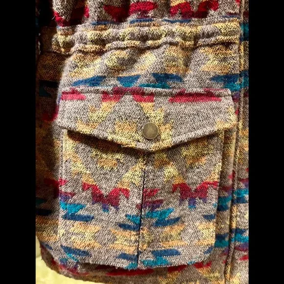 BONGO L Western Tribal Aztec pattern jacket coat - Picture 5 of 7